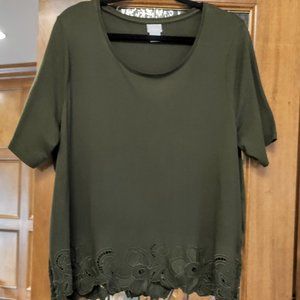 Chicos sz. 3 Olive Green Top